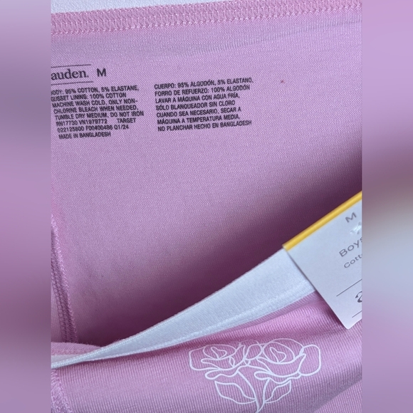 NWT Auden Cotton Blend Lace Trim Boyshort - Size M Pink Lavender - Picture 5 of 5